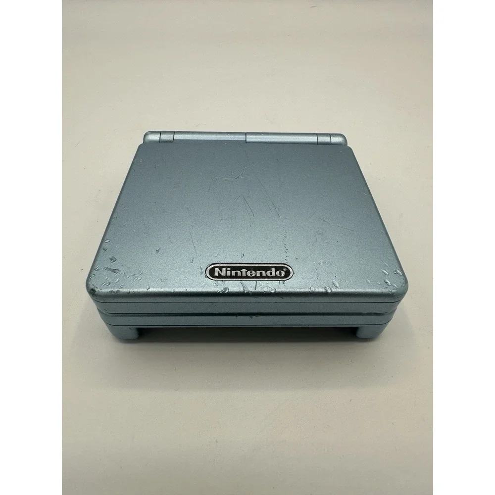 Game Boy Advance SP AGS-101 Pearl Blue w/ Box & Manuals Broken Screen